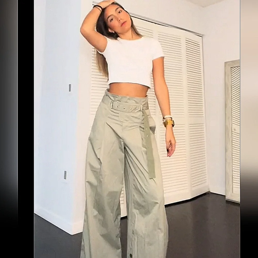 Zara Belted Wide Pants Size XS